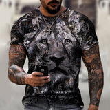 Tech Digital Lion Print Men's T-Shirt